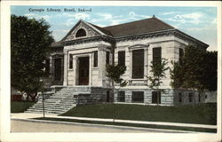 Carnegie Library Brazil, IN Postcard Postcard