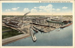 Bird's-Eye View of Shipyards Toledo, OH Postcard Postcard