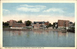 New West Avenue Residential Section Postcard