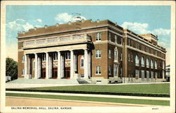 Salina Memorial Hall Kansas Postcard Postcard