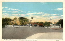 East Iron Bridge Over Smoky Hill River Postcard