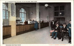 U. S. Immigration Station, Ellis Island, Railroad Waiting Room Postcard