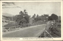 Iron Bridge and Electric Light Station West Lebanon, NH Postcard Postcard