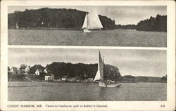 Views to Oakhurst and Ridley's Channel, Cundy's Harbor Harpswell, ME Postcard Postcard