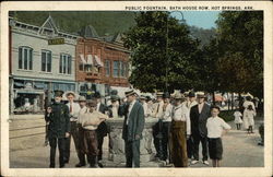 Public Fountain, Bath House Row Hot Springs, AR Postcard Postcard