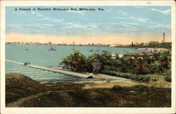 A Glimpse of Beautiful Milwaukee Bay Wisconsin Postcard Postcard