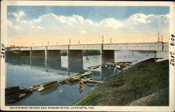 Main Street Bridge and Wabash River Postcard