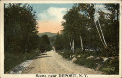 Rural Road Deposit, NY Postcard Postcard