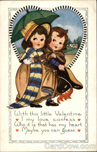 With this little Valentine, I my love confess Children