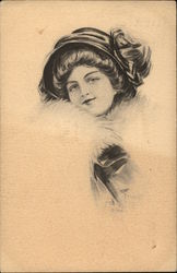 Woman in hat Postcard