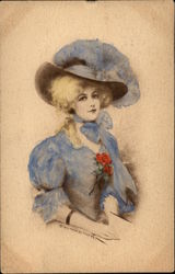 Lady Wearing Blue Postcard