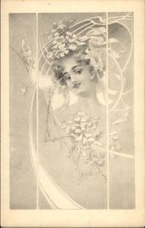 Portrait of Young Woman Postcard