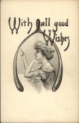 With all good Wishes - Wishbone Postcard