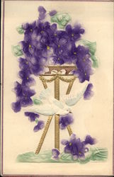 Violets in a Vase Airbrushed Postcard Postcard