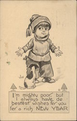 I'm Mighty Poor, But I Always Have de Bestest Wishes fer you fer a Rich New Year Children Postcard Postcard