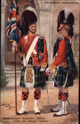 Captain and Subaltern Officer with the King's Colours Postcard