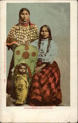 Indian Women and Papoose Native Americana Postcard Postcard