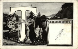 Letter "T" Postcard