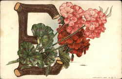 Letter "E" With Flowers Postcard