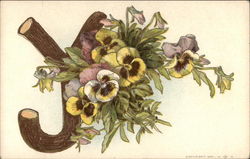 Letter "Y" with Pansies Postcard