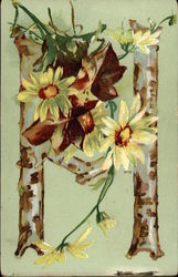 Letter "H" with Flowers Alphabet Letters Postcard Postcard