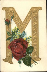 Letter"M" with Flowers Alphabet Letters Postcard Postcard