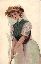 Lady Playing Golf Postcard