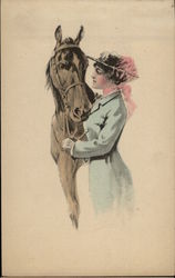 Woman with Horse Postcard