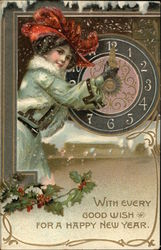 With Every Good Wish for a Happy New Year Postcard