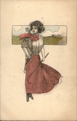 Woman Golfer Postcard