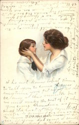 Mother Adoring Her Son Children Postcard Postcard