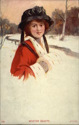 Winter Beauty Women Postcard Postcard