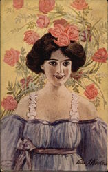 Painting of Young Woman Postcard