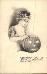 Wishing You a Jolly Old-Time Halloween Postcard Postcard