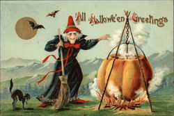 All Halloween Greetings Postcard Postcard