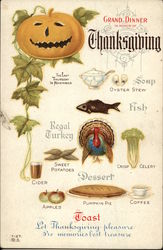 Grand Dinner in Honor of Thanksgiving Postcard