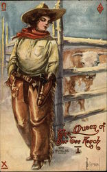 The Queen of Bar Tee Ranch Cowboy Western Postcard Postcard