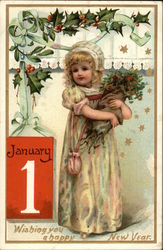 January 1, Wishing You a Happy New Year Postcard