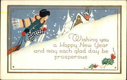 Wishing you a Happy New Year & may each glad day be prosperous Postcard