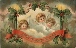 Happy Thoughts of Christmas Angels Postcard Postcard