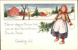 Glaedelig Jul (Merry Christmas) Children Postcard Postcard