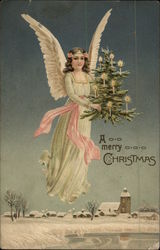 A Merry Christmas Angels Postcard Postcard