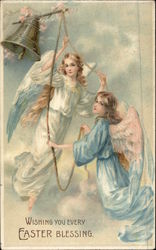 Wishing You Every Easter Blessing With Angels Postcard Postcard