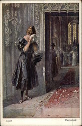 Woman in Mourning Death Postcard Postcard