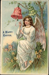 A Happy Easter With Angels Postcard Postcard