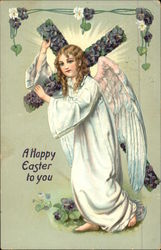 A Happy Easter to You With Angels Postcard Postcard