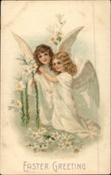 Easter Greeting With Angels Postcard Postcard