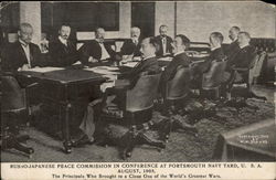 Russo-Japanese Peace Commission in Conference at Portsmouth Navy Yard, U.S.A Military Postcard Postcard