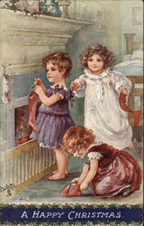 A Happy Christmas Children Postcard Postcard