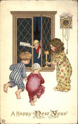 A Happy New Year With Children Postcard Postcard